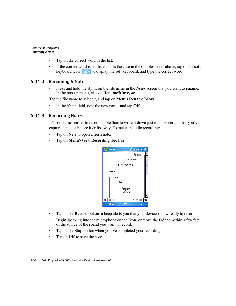 3 renaming a note, 4 recording notes, 3 renaming a note 5.11.4 recording notes | PYLE Audio IKON RUGGED 7505-BT User Manual | Page 114 / 406