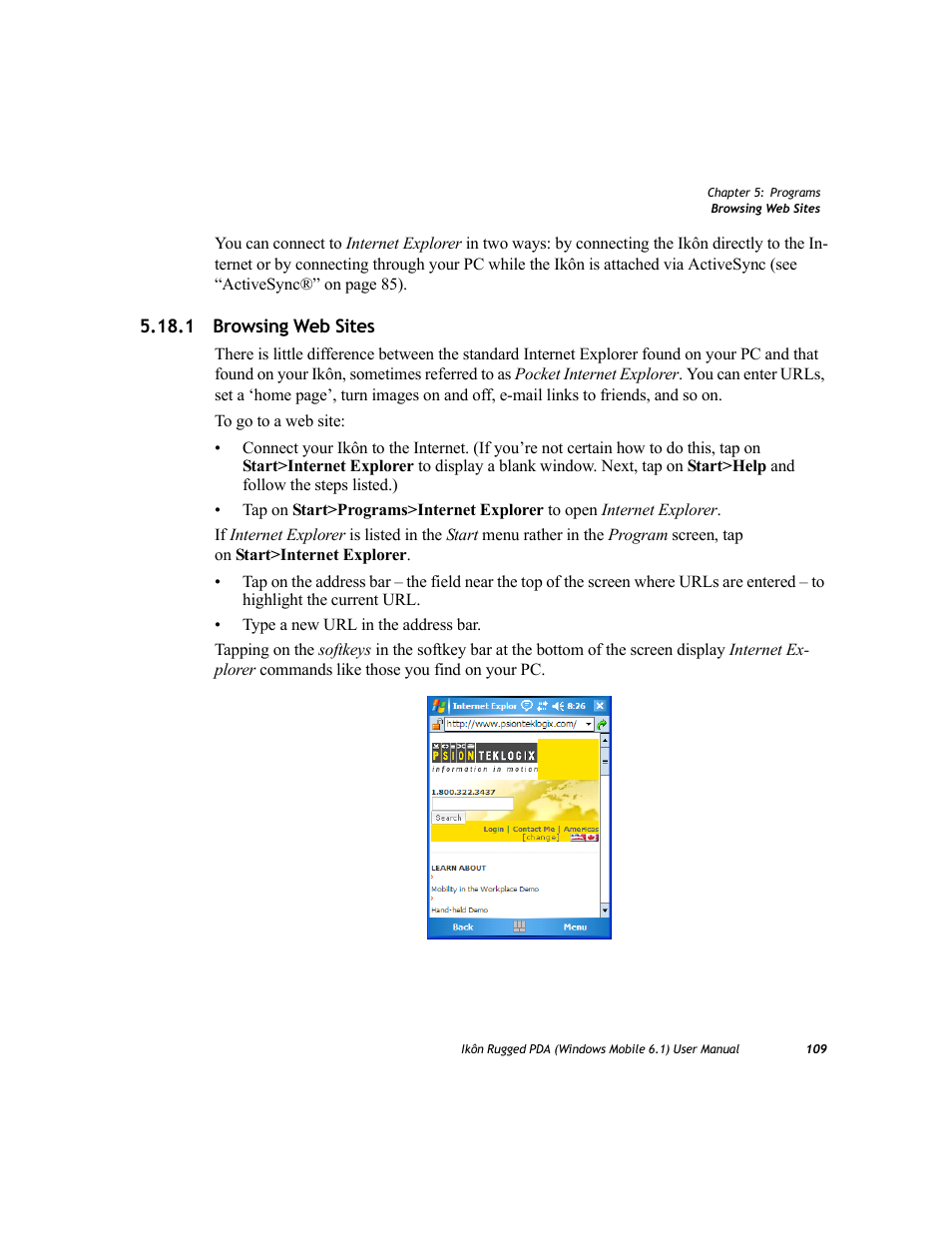1 browsing web sites | PYLE Audio IKON RUGGED 7505-BT User Manual | Page 123 / 406