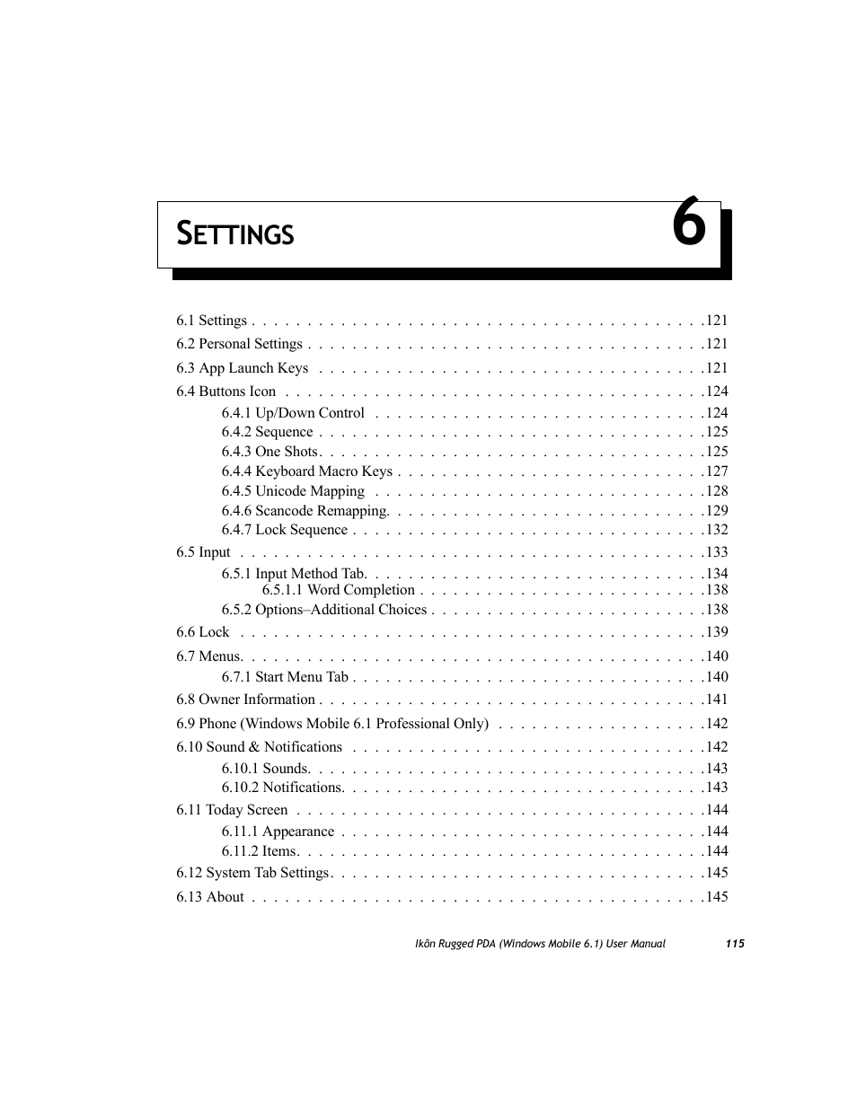 Settings 6, Chapter 6: settings, Ettings | PYLE Audio IKON RUGGED 7505-BT User Manual | Page 129 / 406