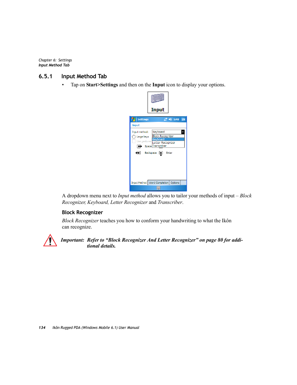 1 input method tab, Input method tab | PYLE Audio IKON RUGGED 7505-BT User Manual | Page 148 / 406