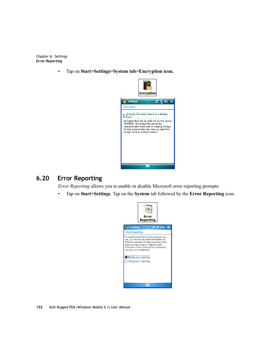 20 error reporting | PYLE Audio IKON RUGGED 7505-BT User Manual | Page 166 / 406
