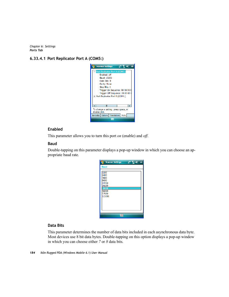1 port replicator port a (com5:) | PYLE Audio IKON RUGGED 7505-BT User Manual | Page 198 / 406