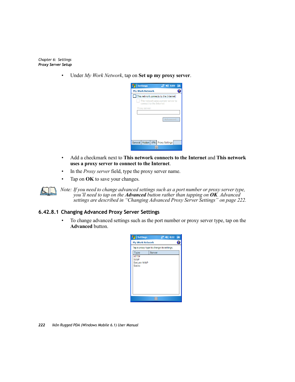 1 changing advanced proxy server settings | PYLE Audio IKON RUGGED 7505-BT User Manual | Page 236 / 406