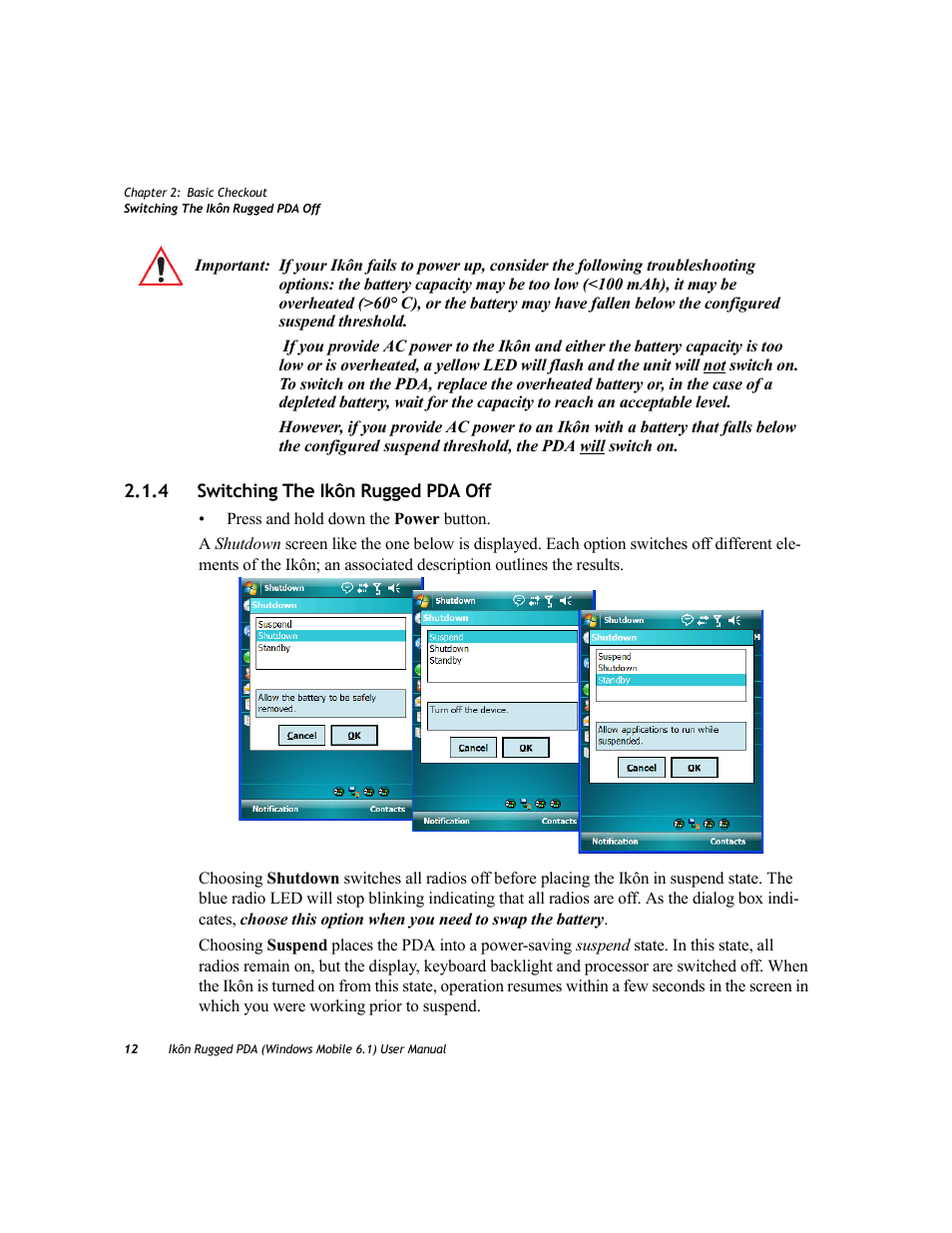 4 switching the ikôn rugged pda off, Switching the ikôn rugged pda off | PYLE Audio IKON RUGGED 7505-BT User Manual | Page 26 / 406