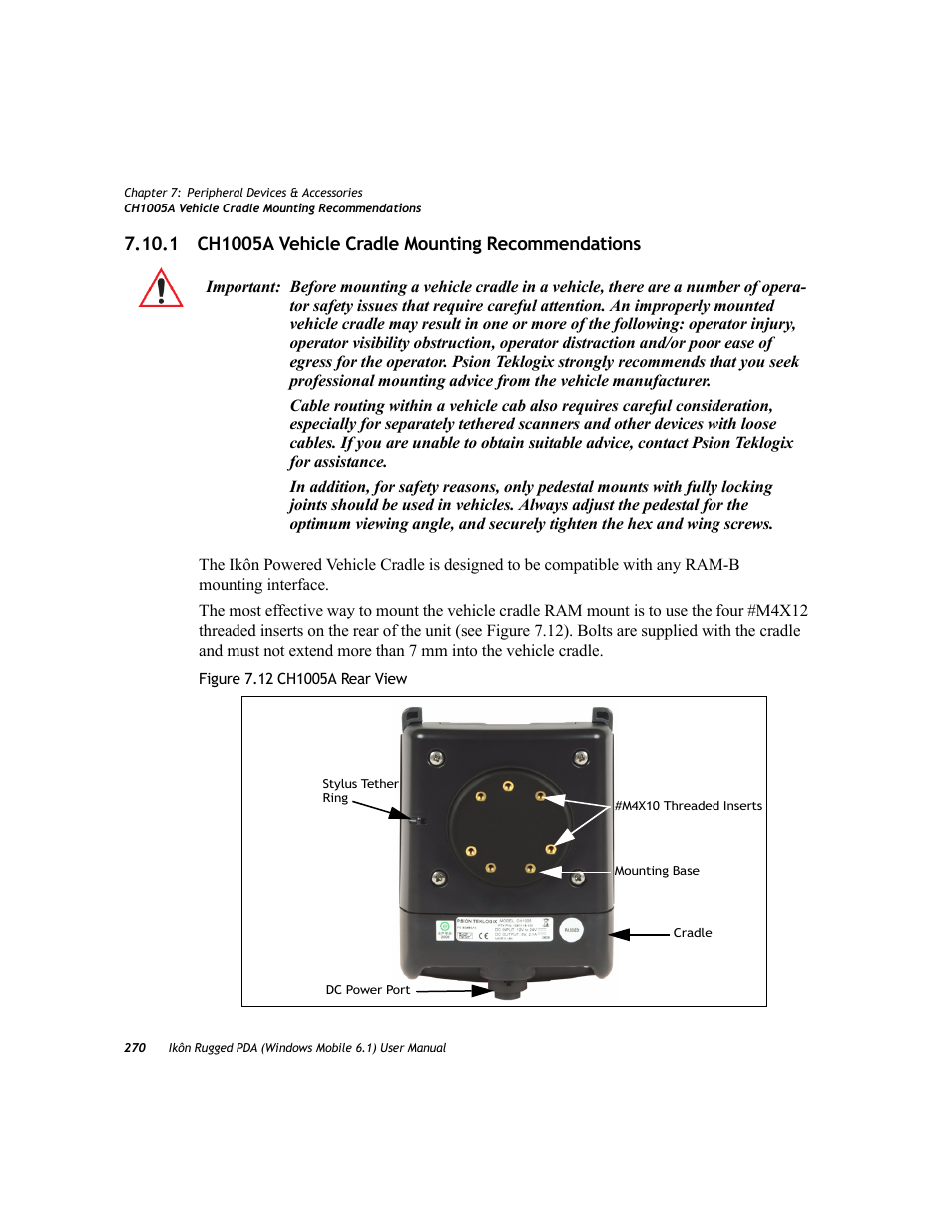 1 ch1005a vehicle cradle mounting recommendations | PYLE Audio IKON RUGGED 7505-BT User Manual | Page 284 / 406