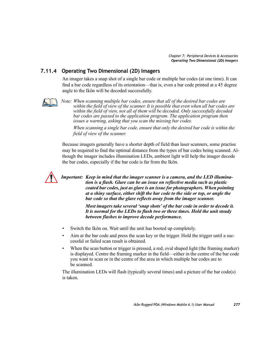 4 operating two dimensional (2d) imagers | PYLE Audio IKON RUGGED 7505-BT User Manual | Page 291 / 406