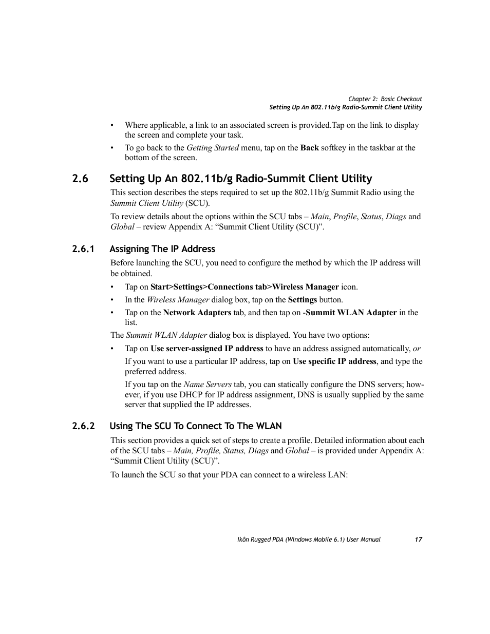 1 assigning the ip address, 2 using the scu to connect to the wlan, Assigning the ip address | Using the scu to connect to the wlan | PYLE Audio IKON RUGGED 7505-BT User Manual | Page 31 / 406