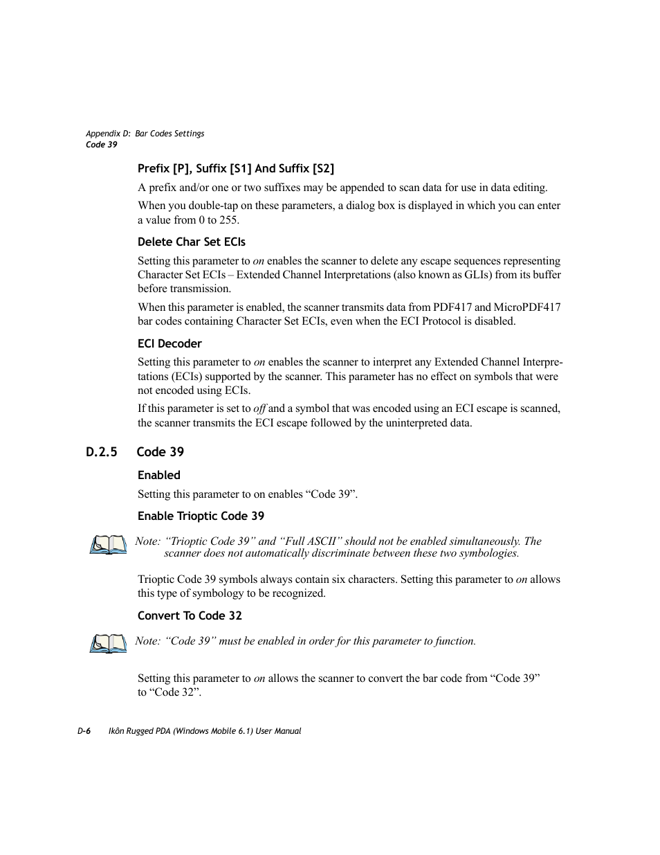 D.2.5 code 39 | PYLE Audio IKON RUGGED 7505-BT User Manual | Page 354 / 406