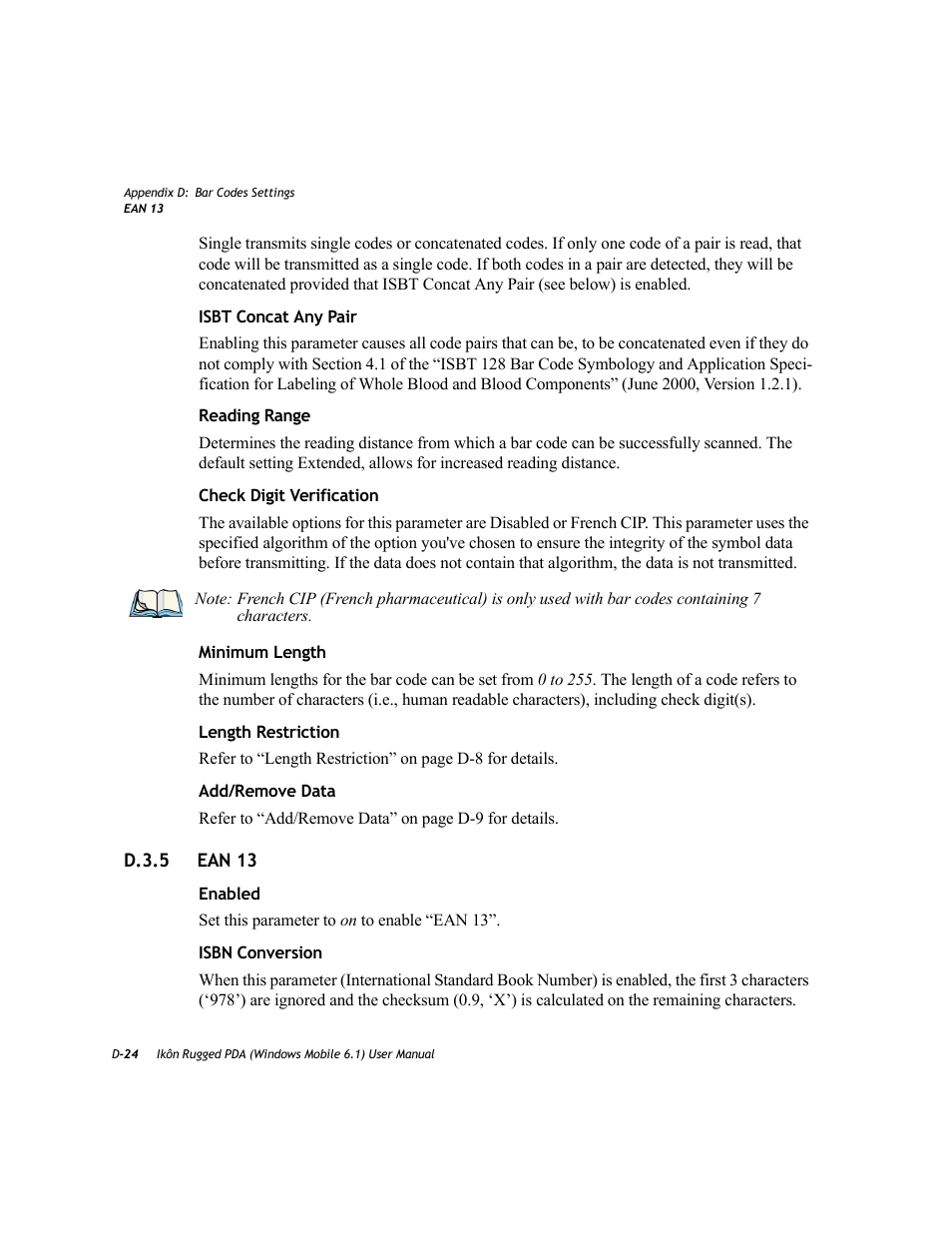 D.3.5 ean 13 | PYLE Audio IKON RUGGED 7505-BT User Manual | Page 372 / 406