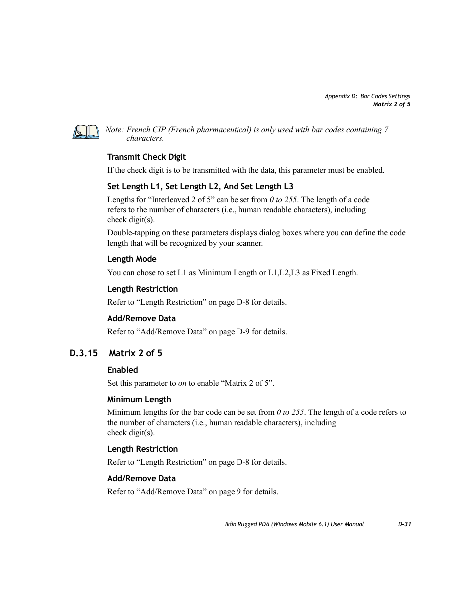 D.3.15 matrix 2 of 5 | PYLE Audio IKON RUGGED 7505-BT User Manual | Page 379 / 406