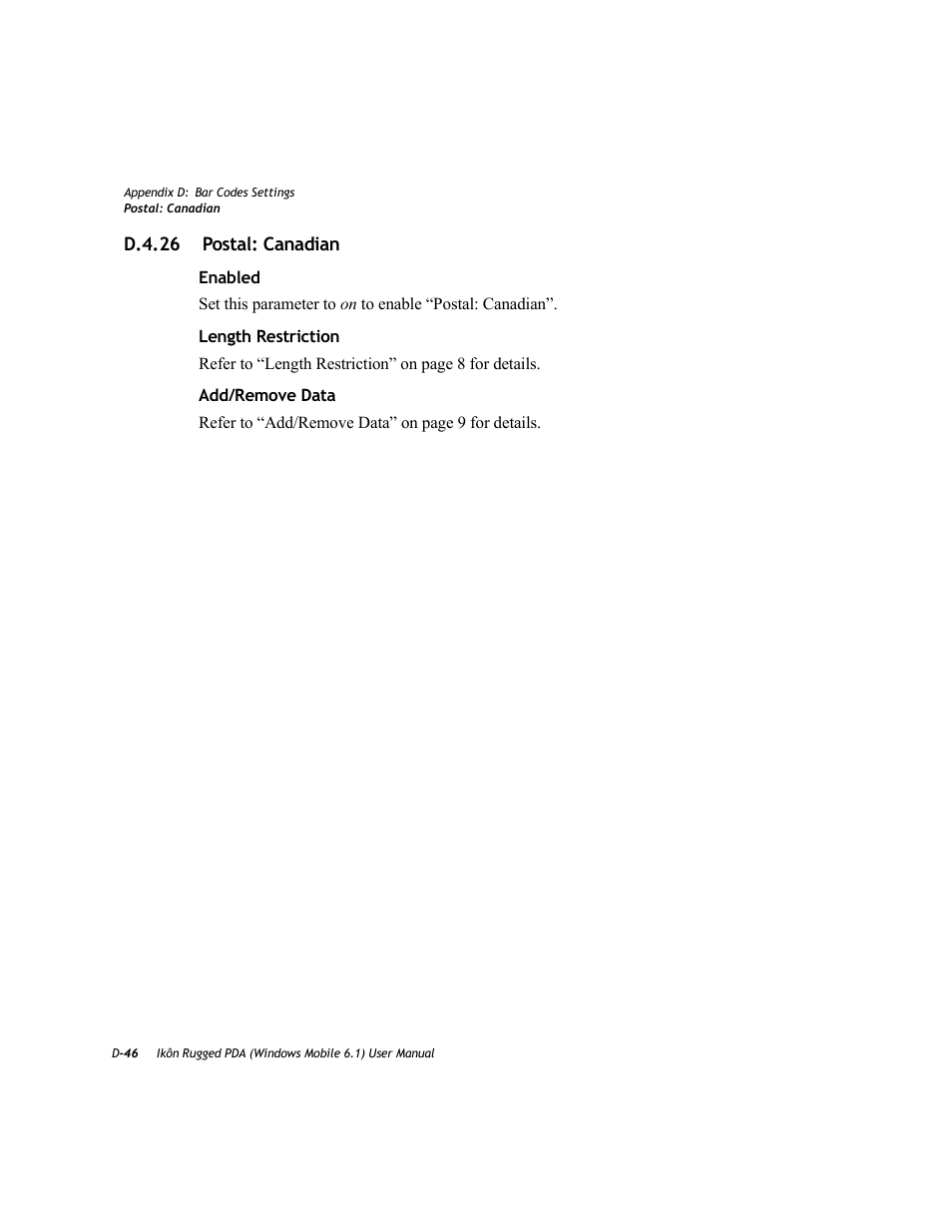 D.4.26 postal: canadian | PYLE Audio IKON RUGGED 7505-BT User Manual | Page 394 / 406