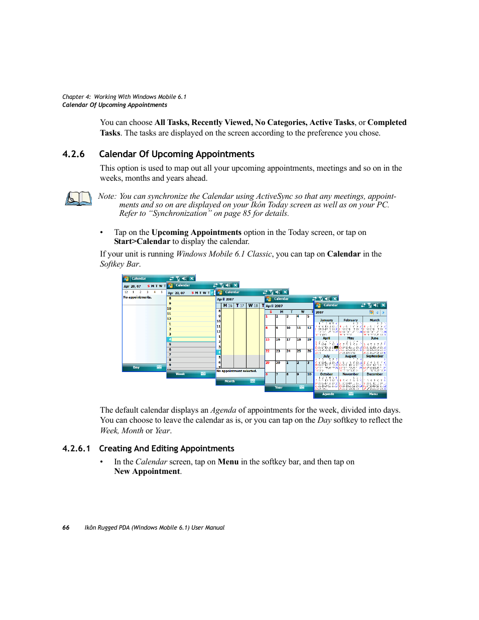 6 calendar of upcoming appointments, 1 creating and editing appointments, Calendar of upcoming appointments | PYLE Audio IKON RUGGED 7505-BT User Manual | Page 80 / 406