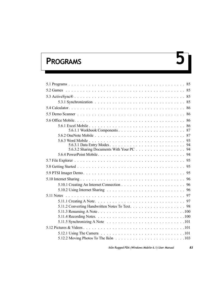 Programs 5, Chapter 5: programs, Rograms | PYLE Audio IKON RUGGED 7505-BT User Manual | Page 97 / 406