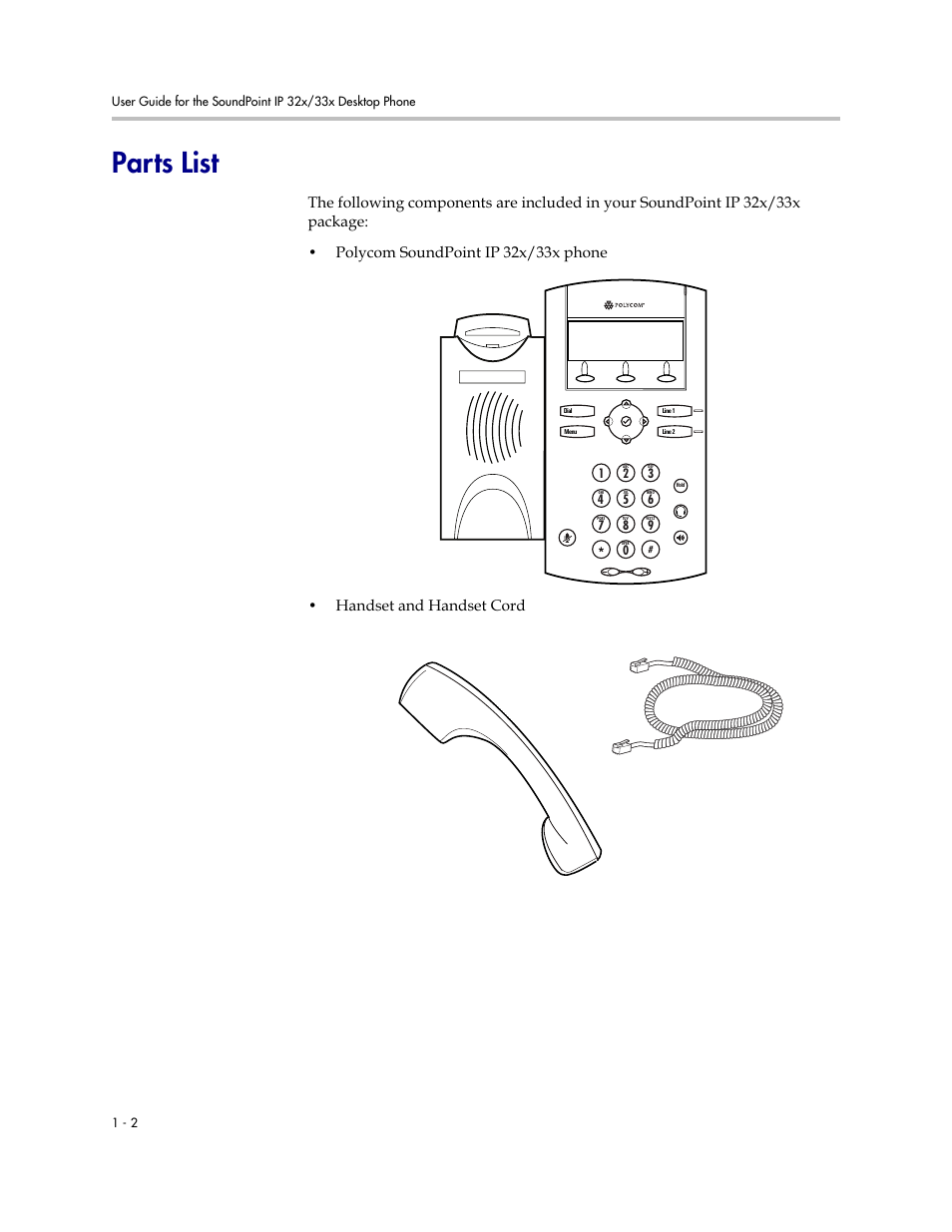 Parts list, Parts list –2 | PYLE Audio SOUNDPOINT IP 33X User Manual | Page 10 / 96