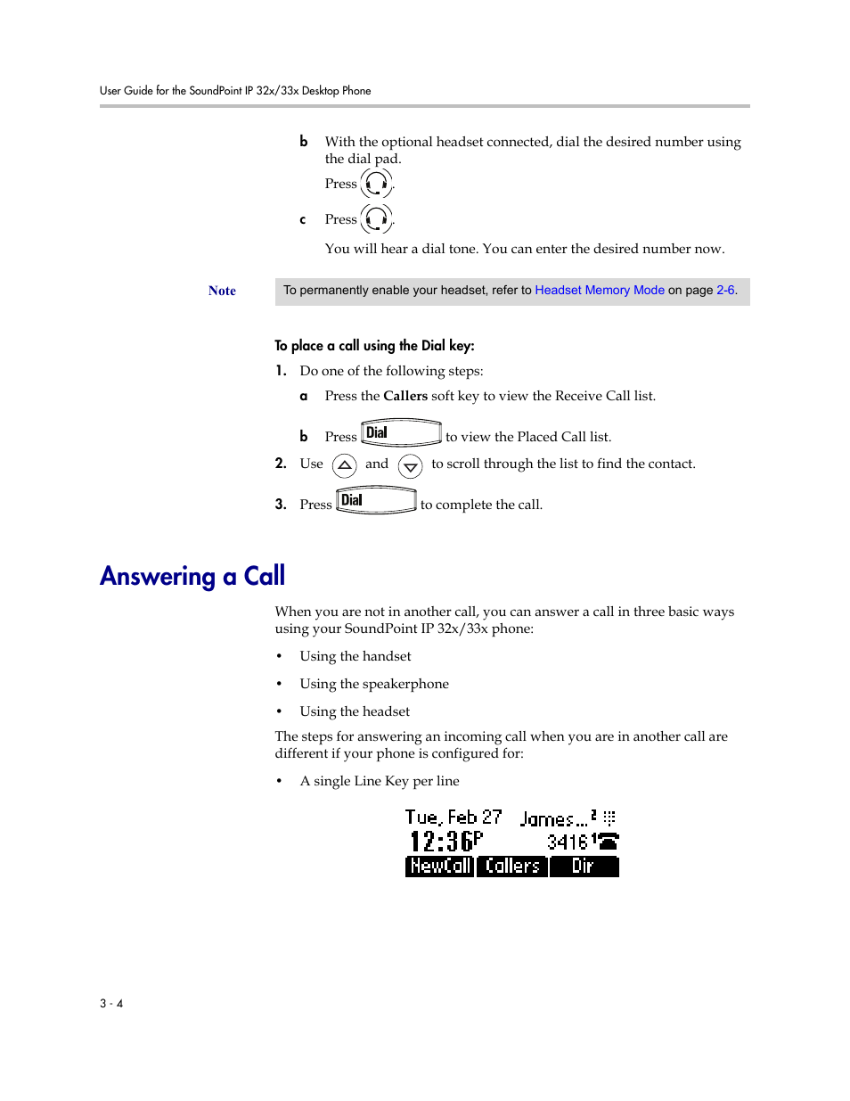 Answering a call, Answering a call –4 | PYLE Audio SOUNDPOINT IP 33X User Manual | Page 50 / 96