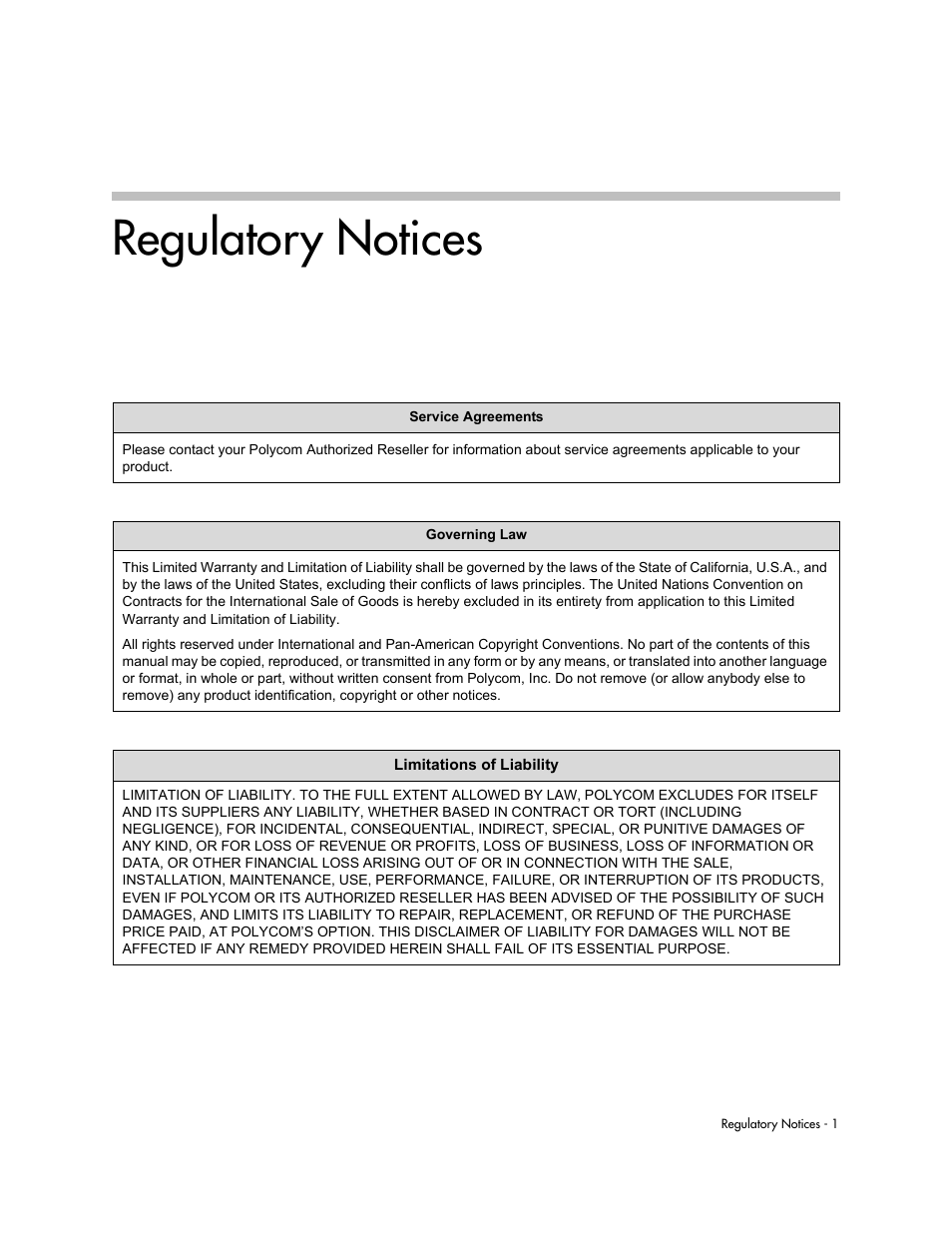 Regulatory notices | PYLE Audio SOUNDPOINT IP 33X User Manual | Page 85 / 96