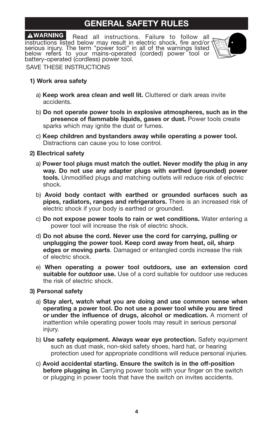 General safety rules | PYLE Audio 100 User Manual | Page 4 / 17