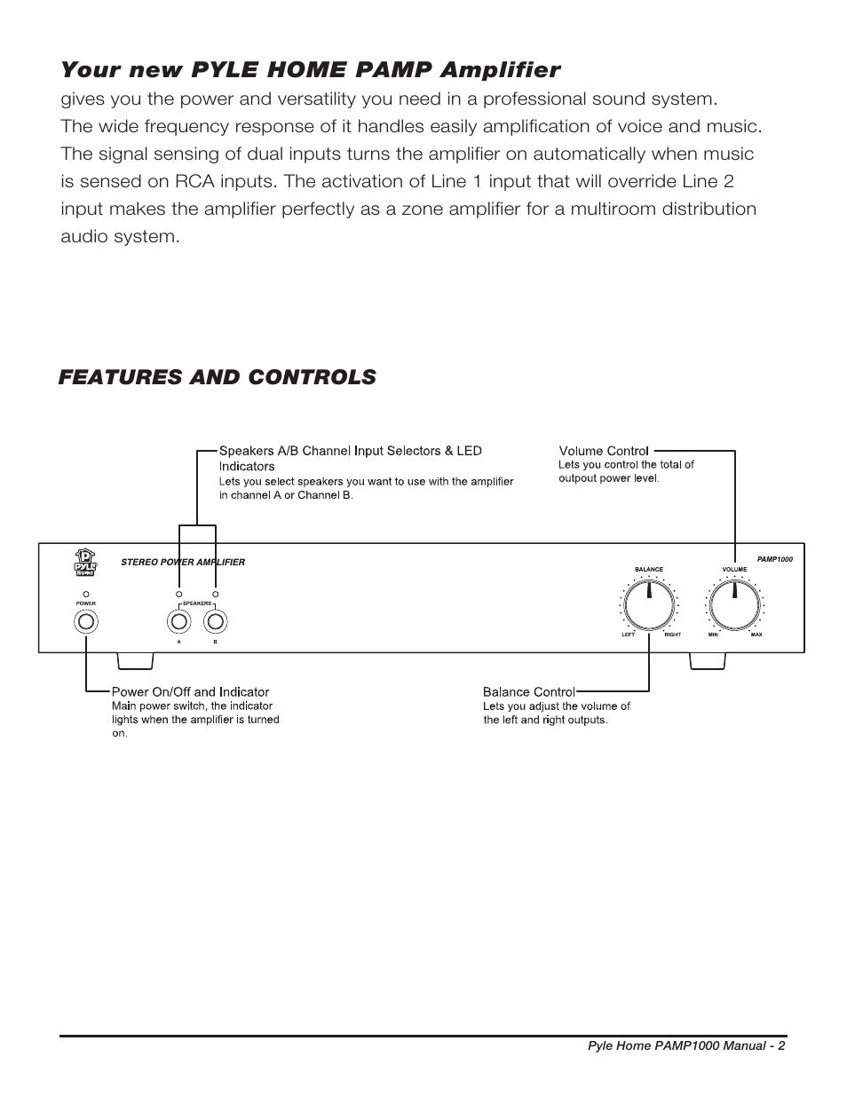 Your new pyle home pamp amplifier | PYLE Audio PAMP1000 User Manual | Page 3 / 8