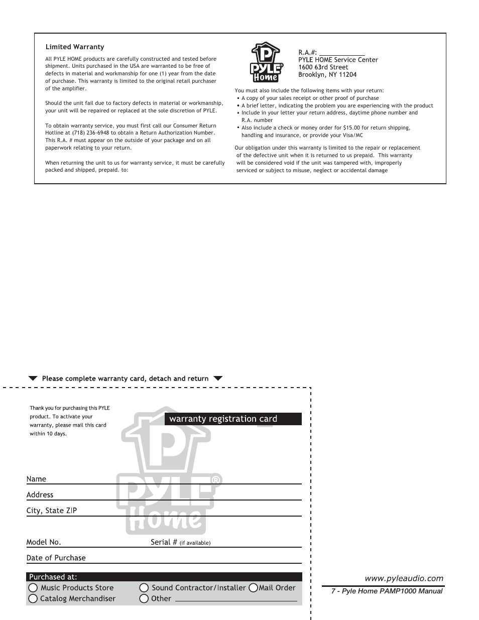 PYLE Audio PAMP1000 User Manual | Page 8 / 8