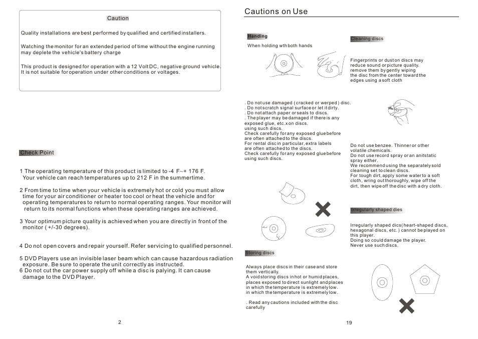 Т³гж 4, Cautions on use | PYLE Audio PLRD143F User Manual | Page 4 / 12