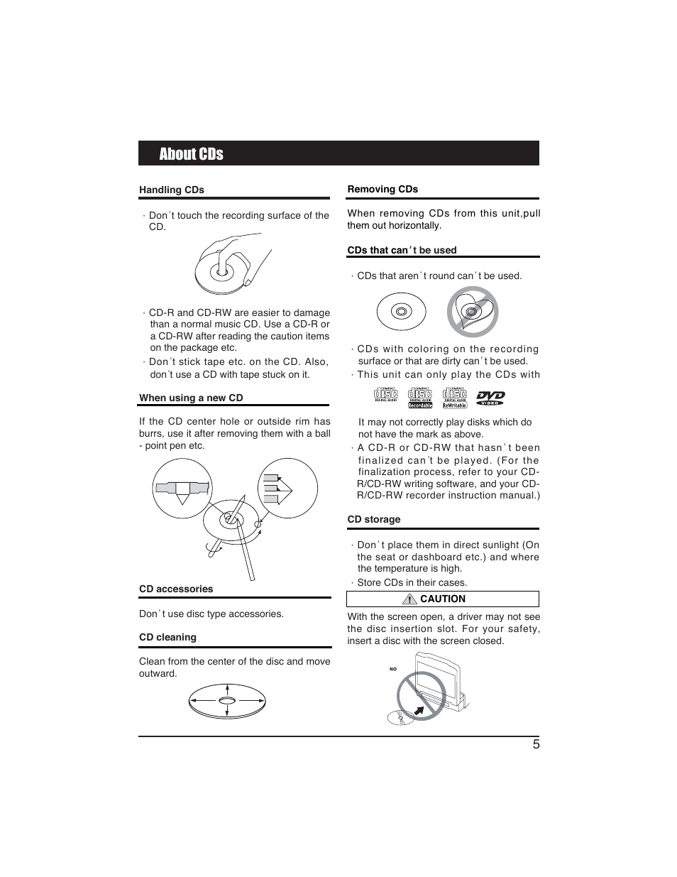 About cds | PYLE Audio PLTVD7IN User Manual | Page 7 / 41