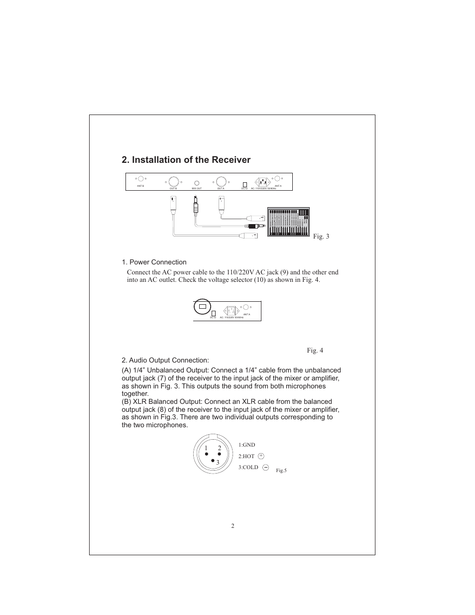 Installation of the receiver | PYLE Audio PDWM9000 User Manual | Page 3 / 7