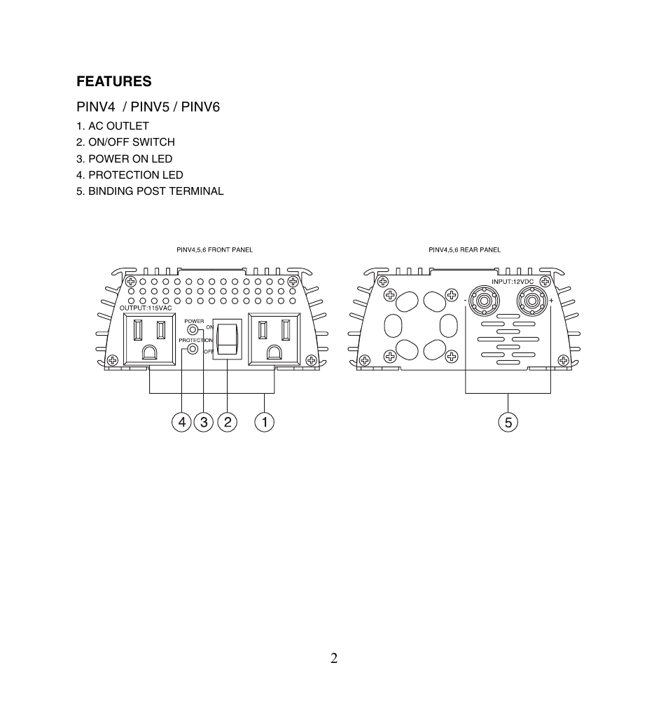 PYLE Audio PINV5 User Manual | Page 3 / 9
