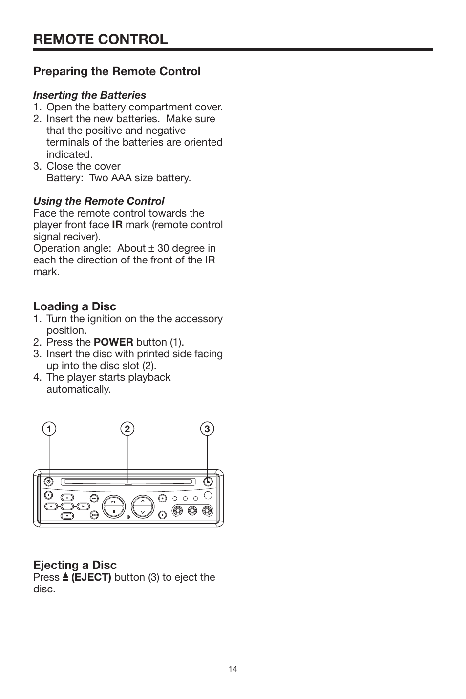 Remote control | PYLE Audio PLDVD140 User Manual | Page 14 / 28