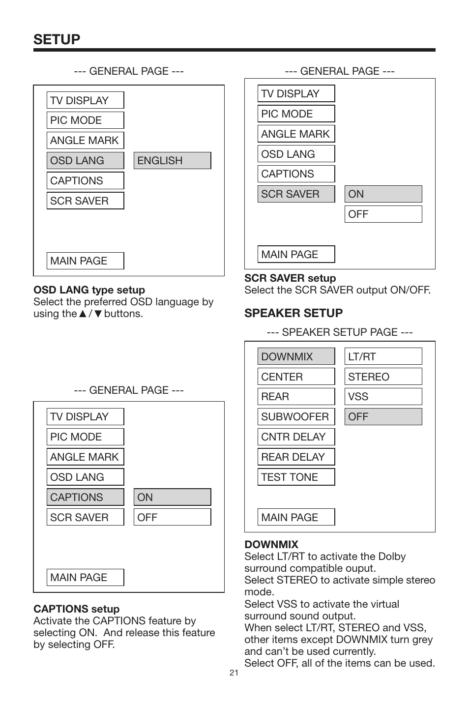 Setup | PYLE Audio PLDVD140 User Manual | Page 21 / 28