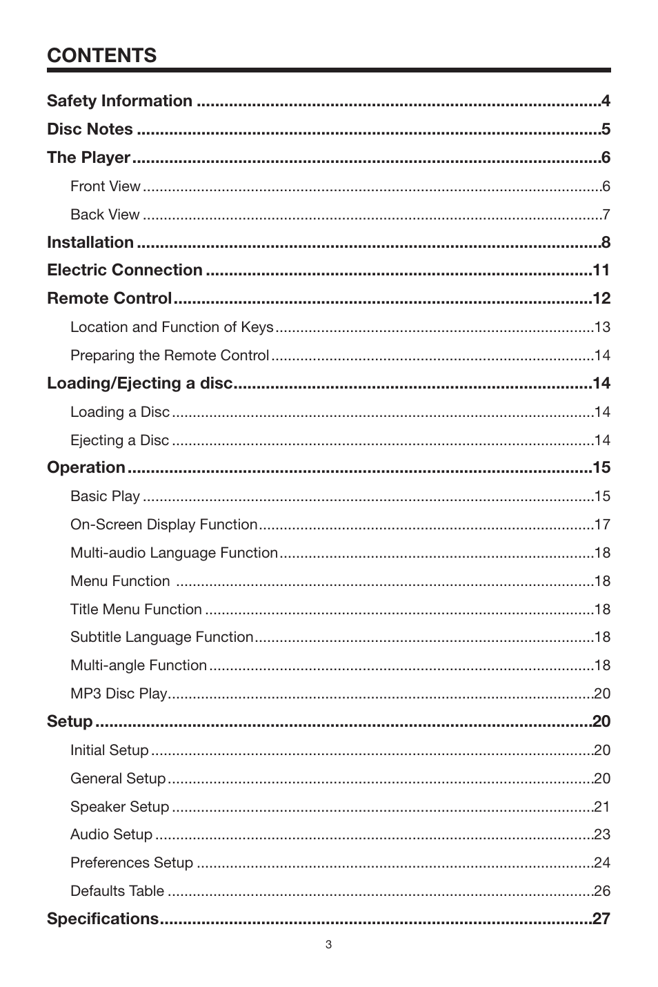 PYLE Audio PLDVD140 User Manual | Page 3 / 28