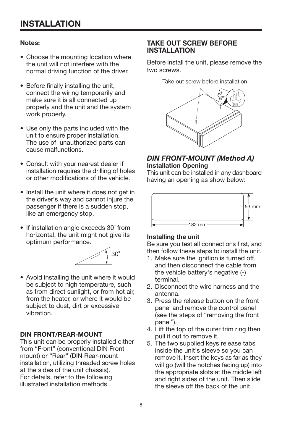 Installation | PYLE Audio PLDVD140 User Manual | Page 8 / 28
