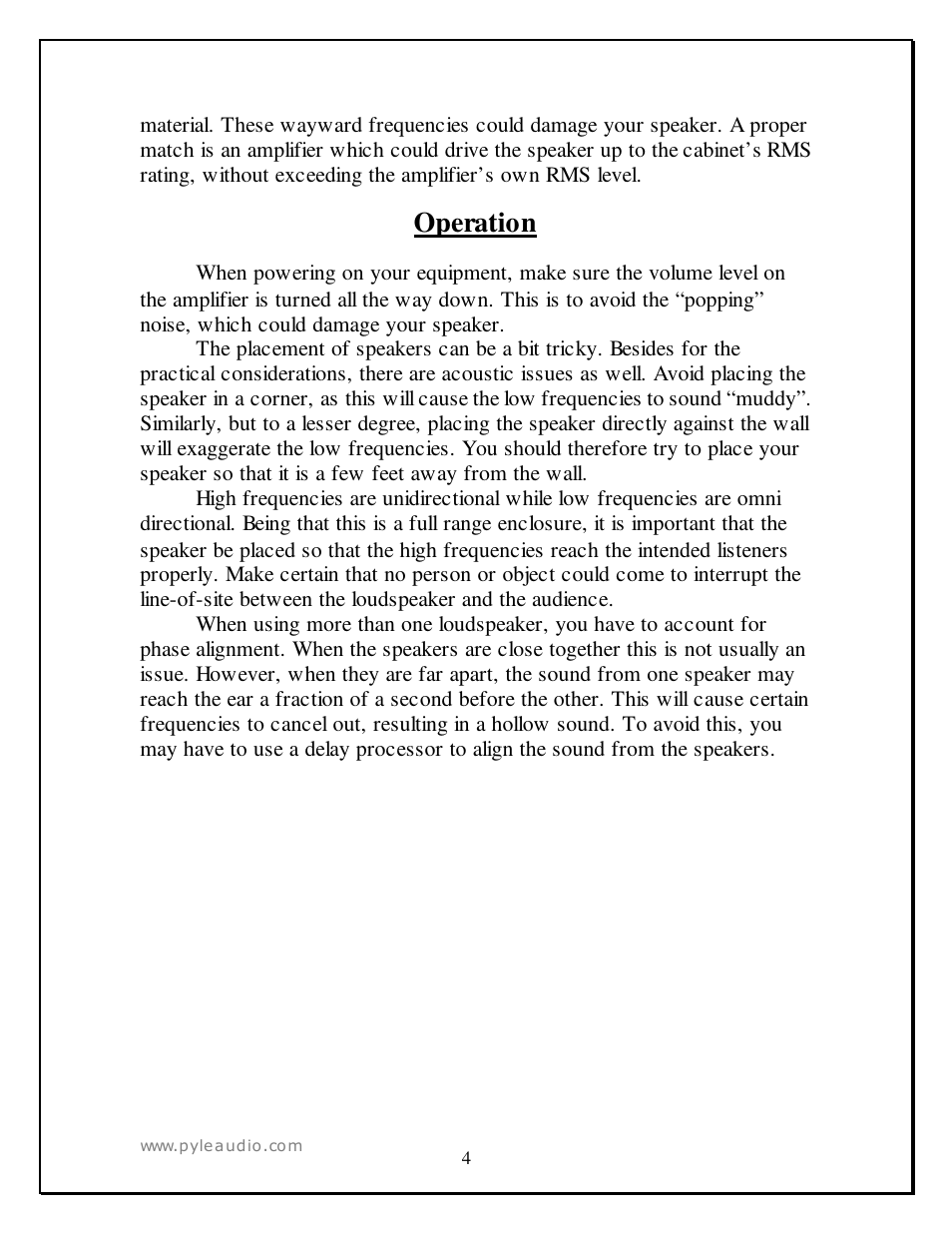 Operation | PYLE Audio PPFR212 User Manual | Page 4 / 7