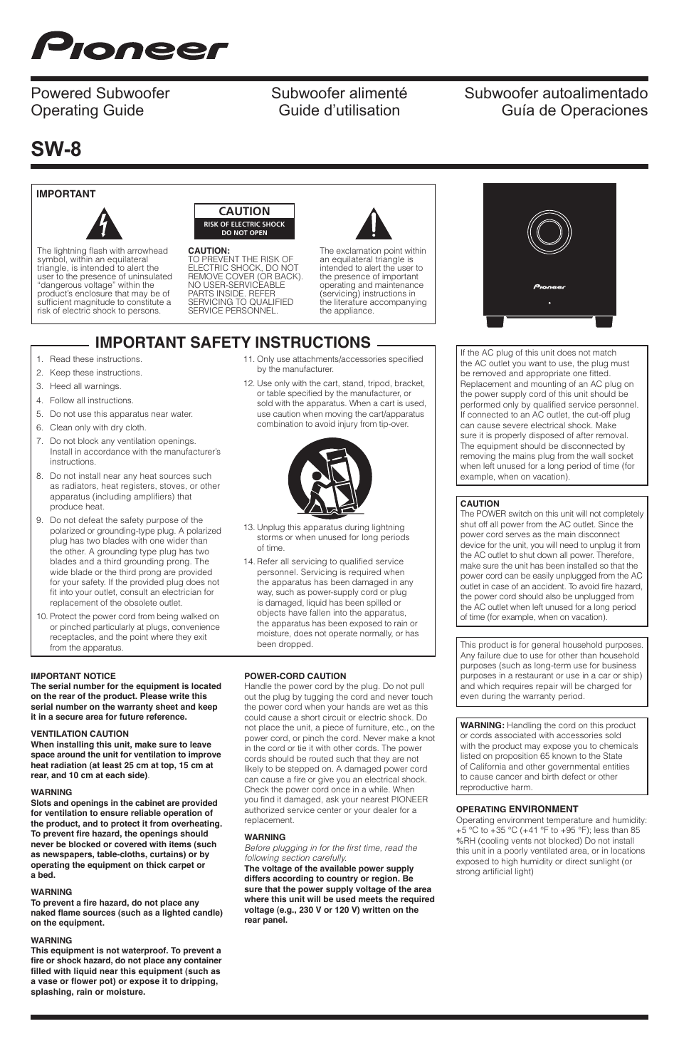 PYLE Audio SW-8 User Manual | 24 pages