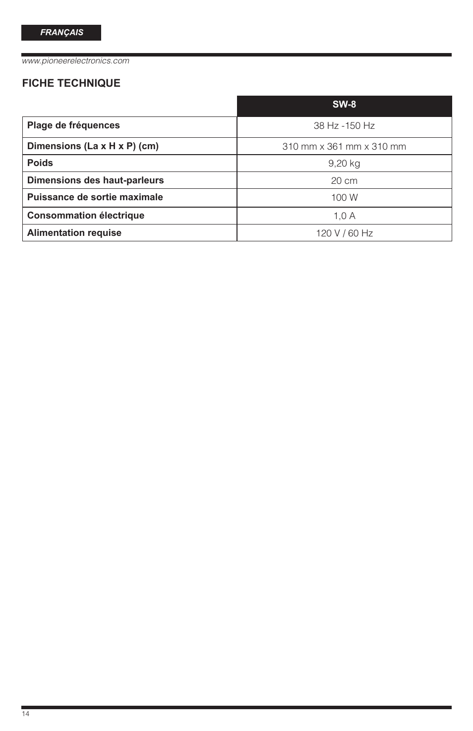 PYLE Audio SW-8 User Manual | Page 14 / 24