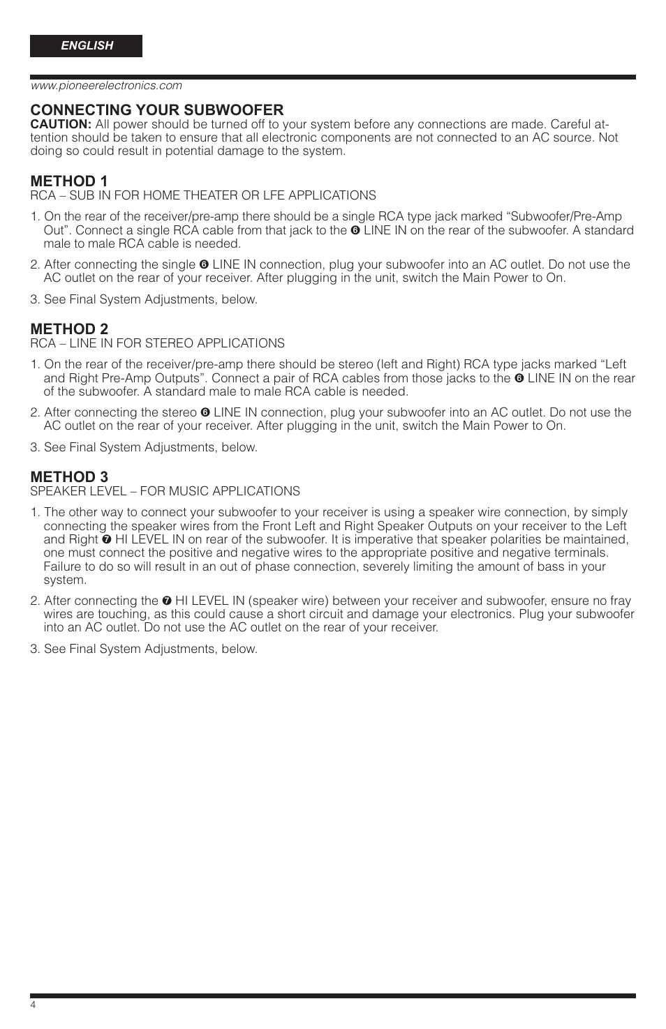 PYLE Audio SW-8 User Manual | Page 4 / 24