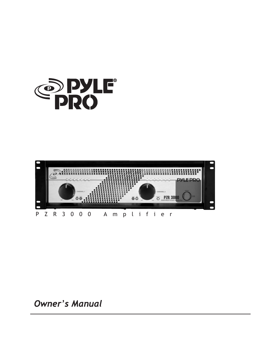 PYLE Audio PZR3000 User Manual | 8 pages