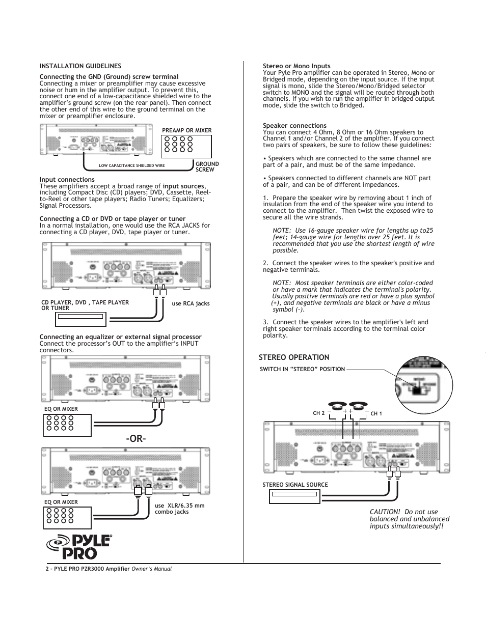 PYLE Audio PZR3000 User Manual | Page 4 / 8