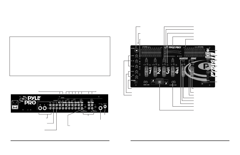 Your pyle pro series performance mixer, Input/output features: all models, Features and controls: pyd1919 mixer | Owner’s manual table of contents, Using the sound effects, Using the digital sampler | PYLE Audio Mixer PYD1939 User Manual | Page 2 / 8
