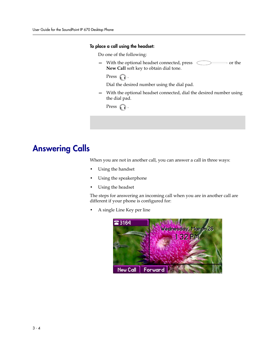 Answering calls, Answering calls –4 | PYLE Audio SOUNDPOINT IP 670 User Manual | Page 54 / 126