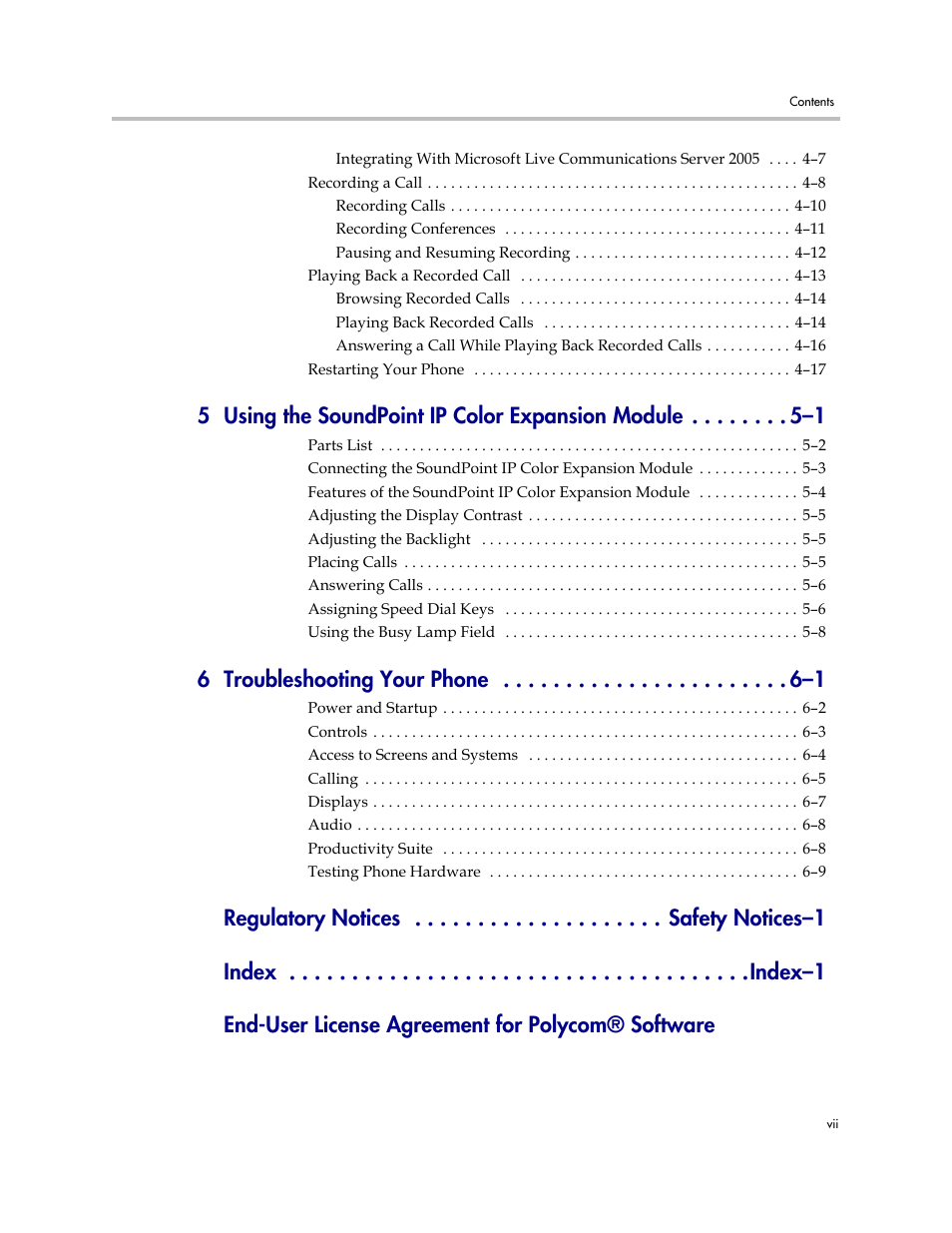 6 troubleshooting your phone –1 | PYLE Audio SOUNDPOINT IP 670 User Manual | Page 7 / 126