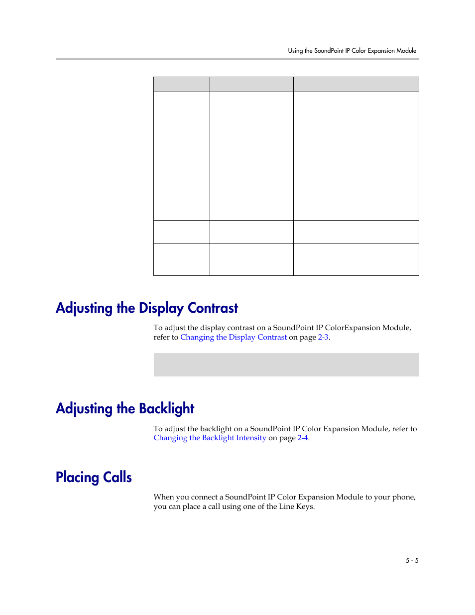 Adjusting the display contrast, Adjusting the backlight, Placing calls | PYLE Audio SOUNDPOINT IP 670 User Manual | Page 99 / 126