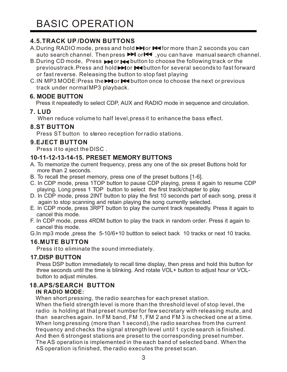 Basic operation | PYLE Audio PLCD95UM User Manual | Page 4 / 12