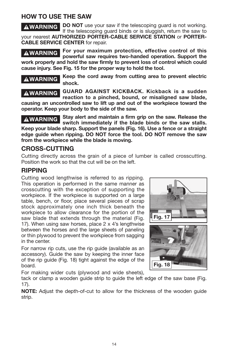 How to use the saw, Cross-cutting, Ripping | PYLE Audio 324MAG User Manual | Page 14 / 56