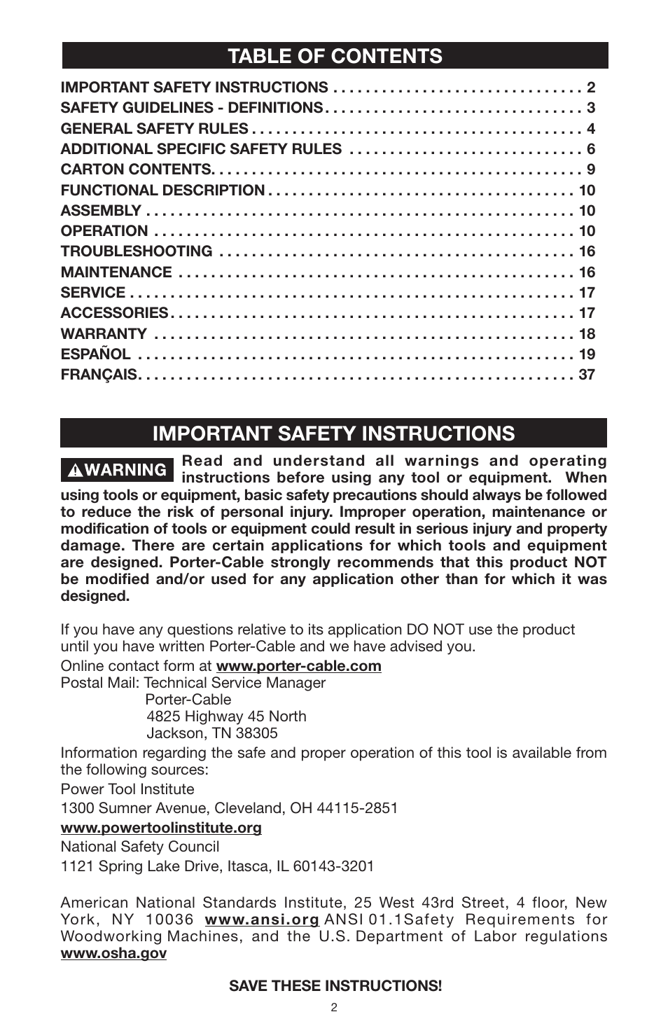 Table of contents important safety instructions | PYLE Audio 324MAG User Manual | Page 2 / 56