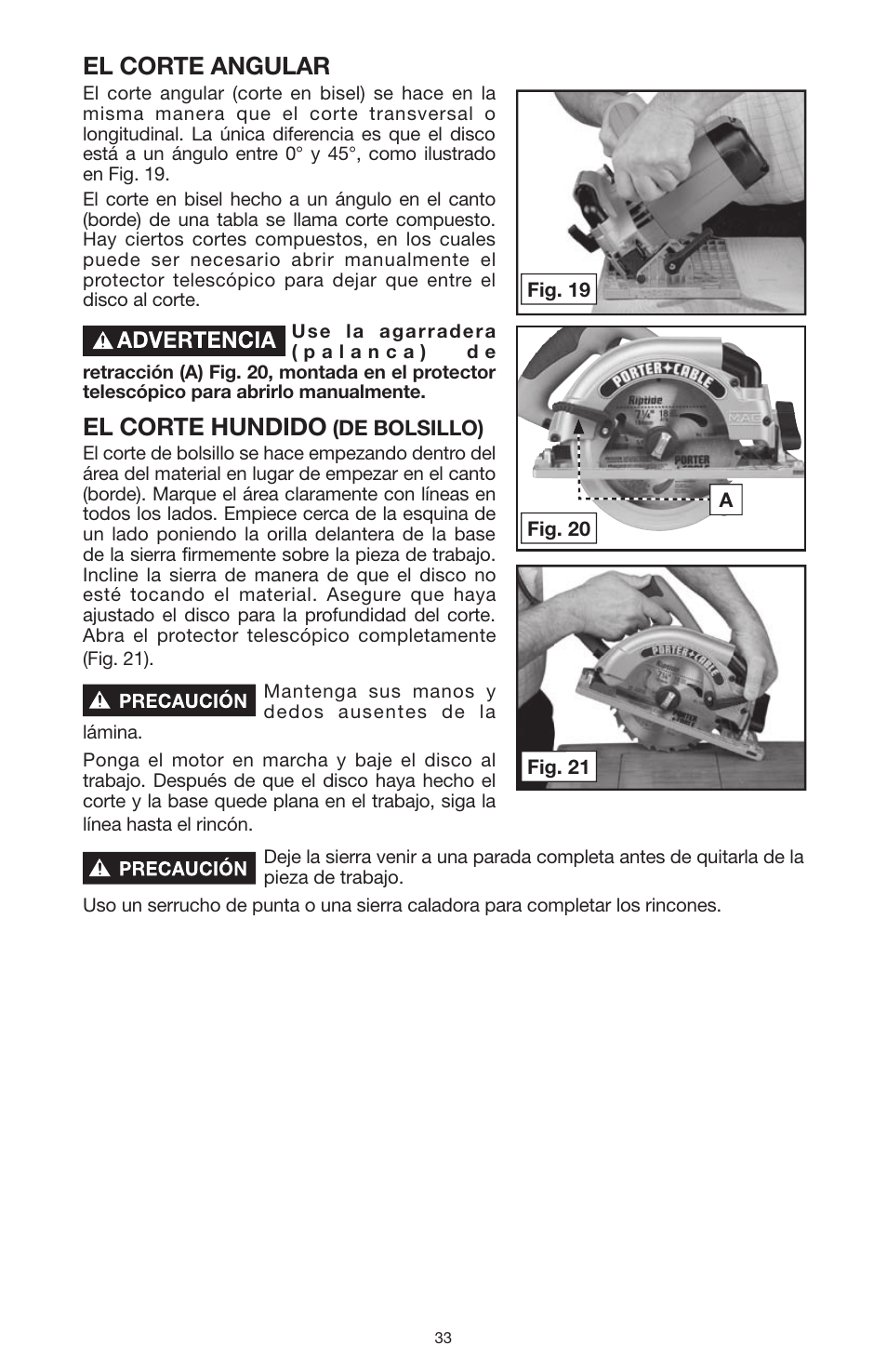 El corte angular, El corte hundido | PYLE Audio 324MAG User Manual | Page 33 / 56