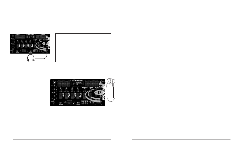 Connecting the lamp, Using headphones, Using the mixer controls | Monitoring (”cueing”) the inputs, Turning on the mixer, Mixing the inputs | PYLE Audio PYD1922 User Manual | Page 6 / 8
