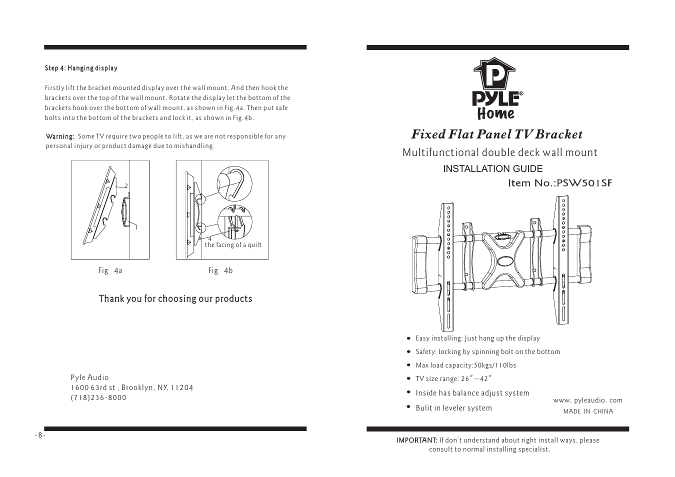 PYLE Audio PSW501SF User Manual | 4 pages