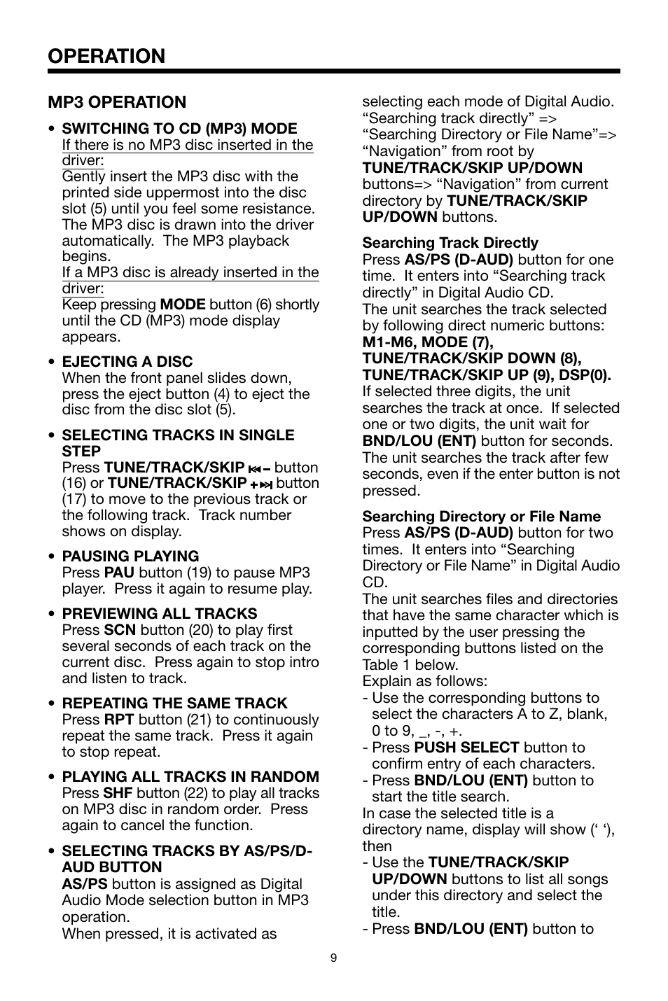 Operation | PYLE Audio PLCDCS330MP User Manual | Page 9 / 16