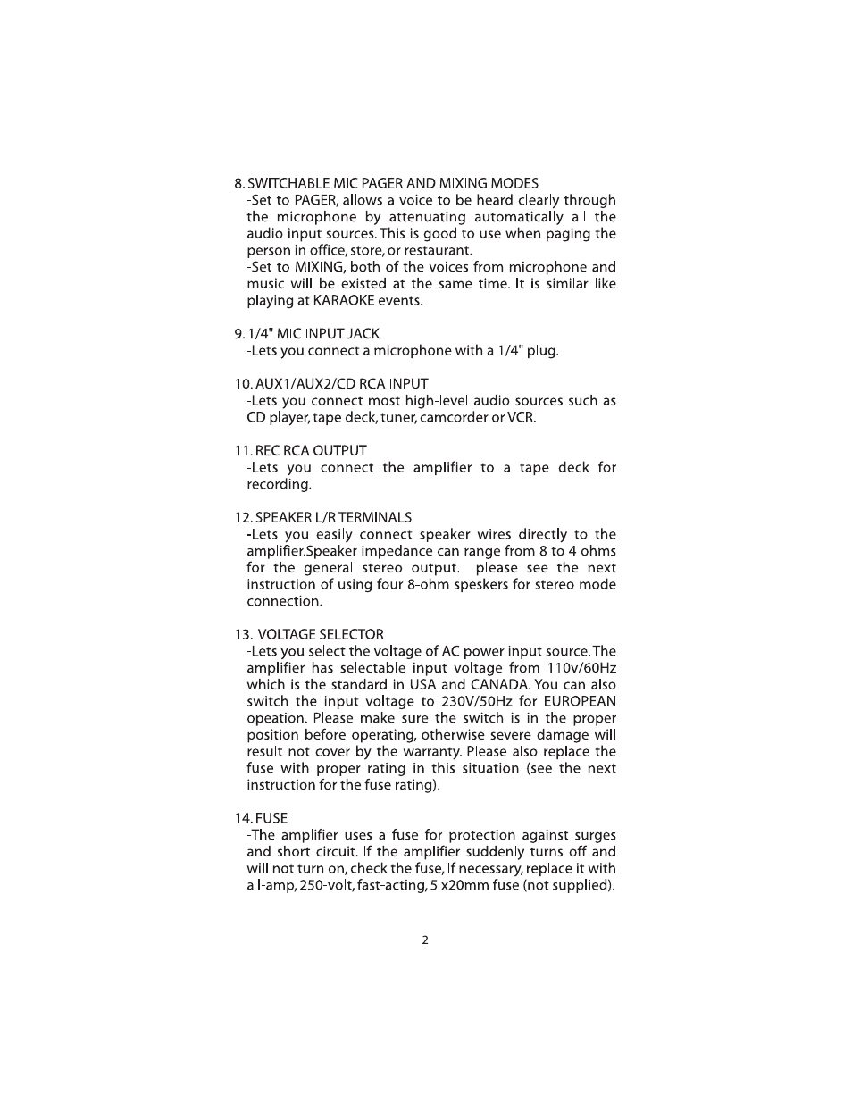PYLE Audio PYLE PRO PTA2 User Manual | Page 4 / 8