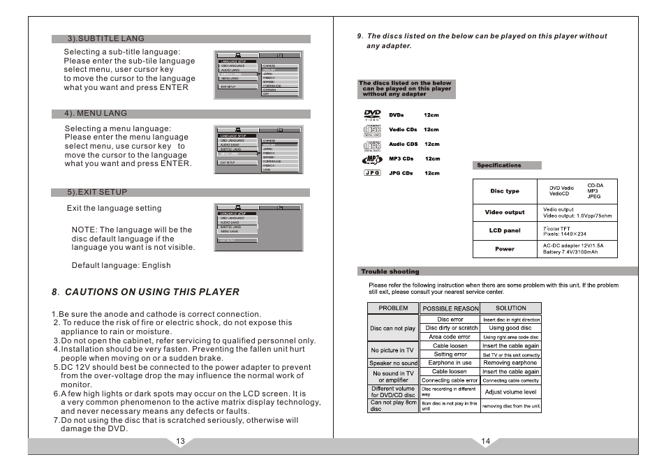 页面 8 | PYLE Audio PLD7HB User Manual | Page 8 / 8